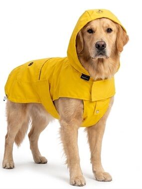 One Paw Waterproof Yellow Dog Raincoat with Hood Size XL Large Breed